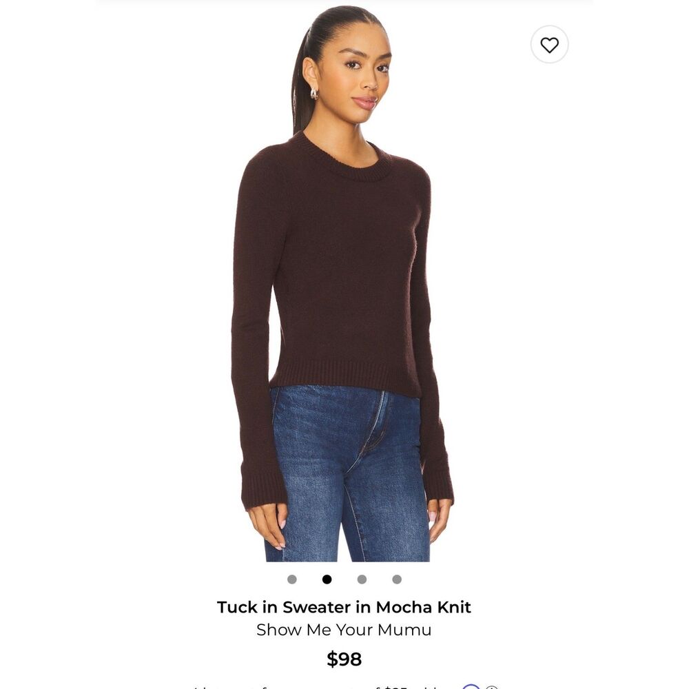 Show Me Your Mumu 'Tuck In' Sweater in Mocha Knit Size XL NWT